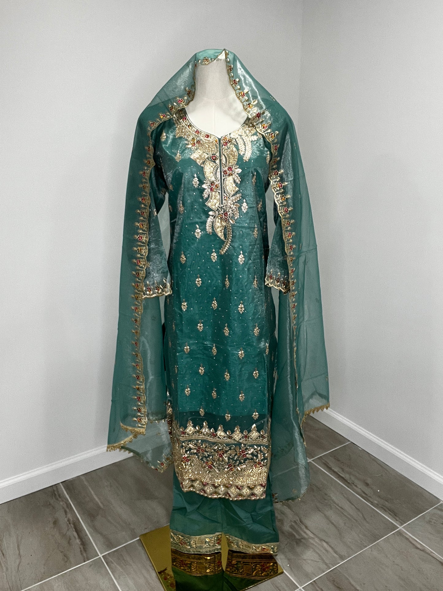 Shimmer Firozi pant suit