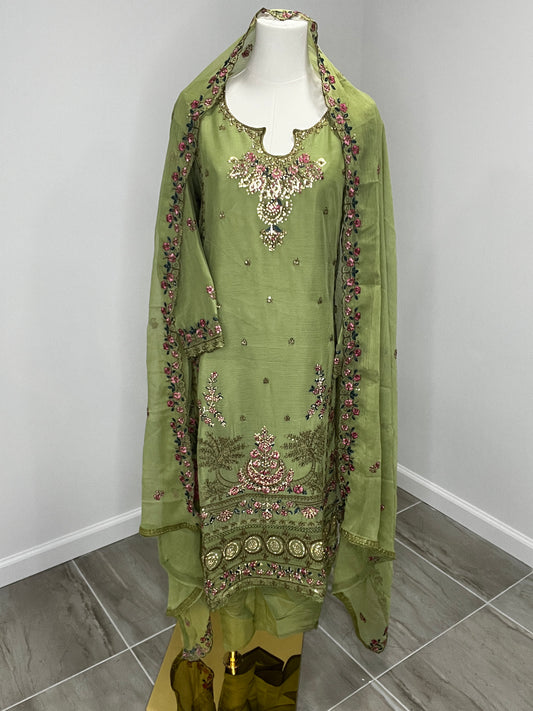 Summer green pant suit