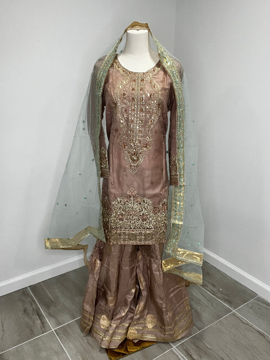 Lavender Jacquard Gharara
