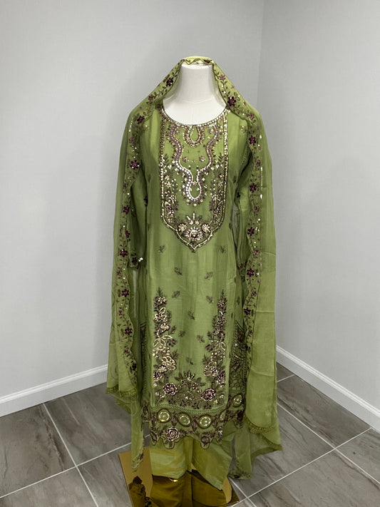 Summer green pant suit