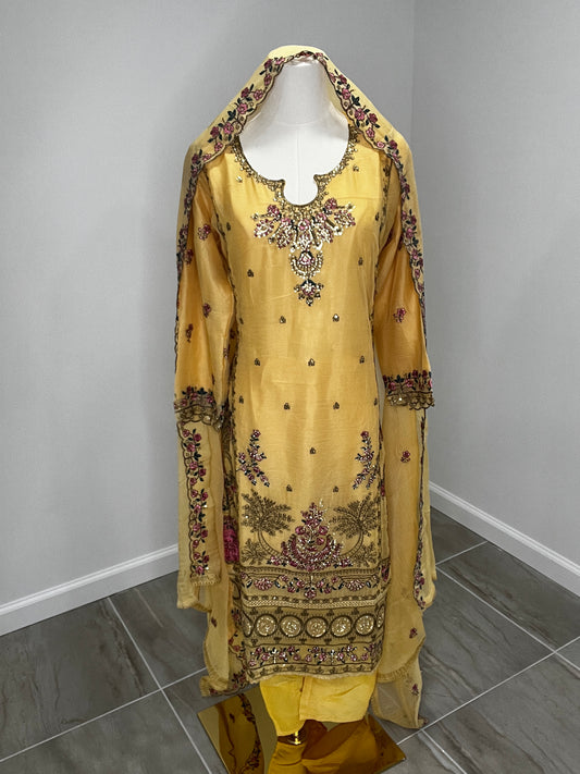 Yellow pant suit
