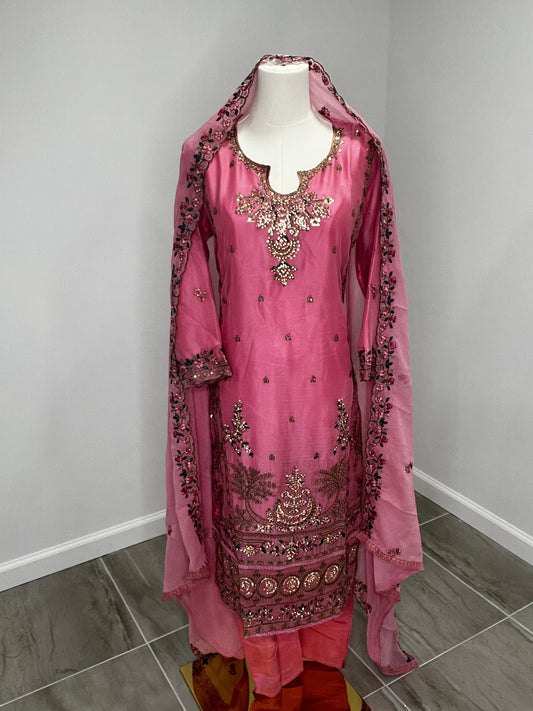 Pink pant suit