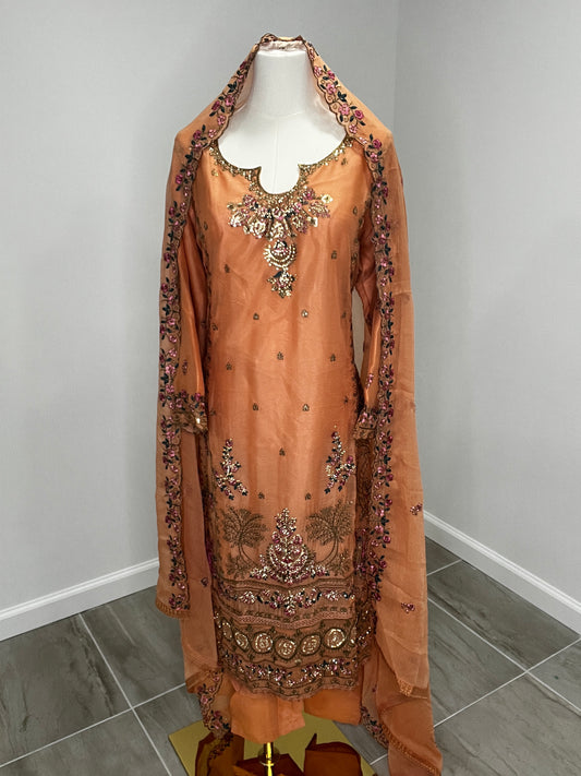 Peach pant suit